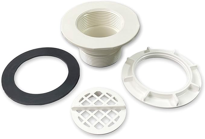 Threaded Inlet Strainer Kit for Stock Tank Pools,Stock Tank Pool Filter Kit, Intex Pool Accessories, Includes Rubber Washer, Strainer Nut and Grid, Fits Intex Filter Pumps with 1-1/2" Hoses