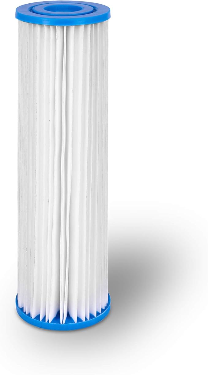 Pleated Sediment Water Filter Cartridge 9.87”x 2.5” Amplified Surface Area, Removes Sand, Dirt, Rust, Extended Filter Life WELL-MATCHED with WHKF-WHPL, 801-50, WB-50W, WFPFC3002, SPC-25-1050 (25 Pack)