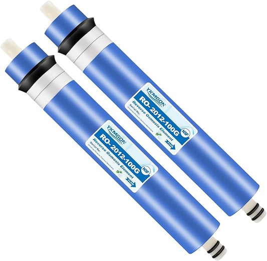 2 Pack 100GPD RO Membrane,2012-100G Reverse Osmosis Membrane Replacement Water Filter,for Under Sink Home Drinking RO Water Purifier System