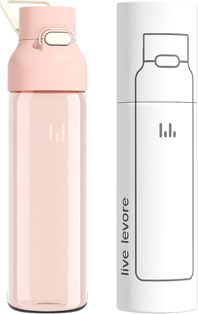 750ml Leak Proof Water Bottle with Flip Top Lid, BPA-Free USA Tritan Drink Bottle, Dishwasher Safe for Office, Outdoor & Daily Use (Coral Blush, 1 Pack)