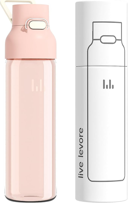 750ml Leak Proof Water Bottle with Flip Top Lid, BPA-Free USA Tritan Drink Bottle, Dishwasher Safe for Office, Outdoor & Daily Use (Coral Blush, 1 Pack)