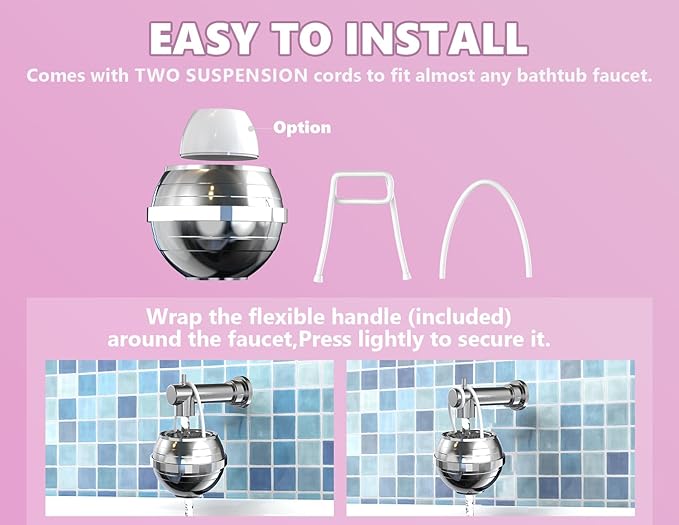 Bathtub Water Filter for Tub with Overflow,2,500 Gallons of Filtration,8 Stages Bath Filter,Remove contaminants,Chlorineand Fluoride,HardWater Softener,BPA Free(Upgrade Version),Chrome