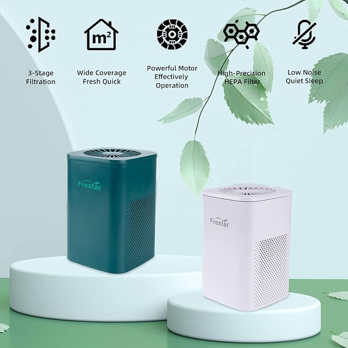 Desktop Air Purifier with HEPA Filter for Office Bedroom Bathroom, Small USB Air Purifiers, Super Quiet Powered by USB No Adapter(Green)