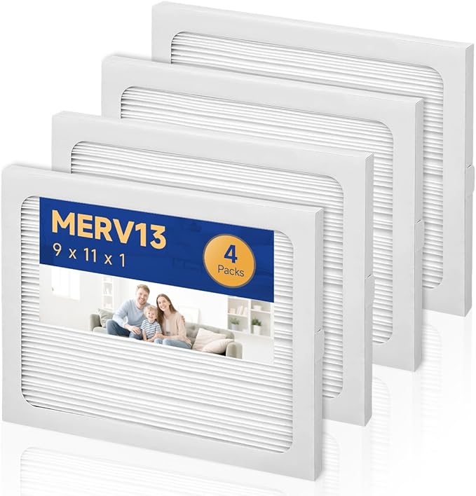 9 x 11 x 1 Dehumidifier Filter MERV 13 Compatible with Santa Fe Compact2, Compact70, Ultra70 Dehumidifier, UA 65H, # 4029748 Dehumidifiers Replacement Parts (4-Pack)