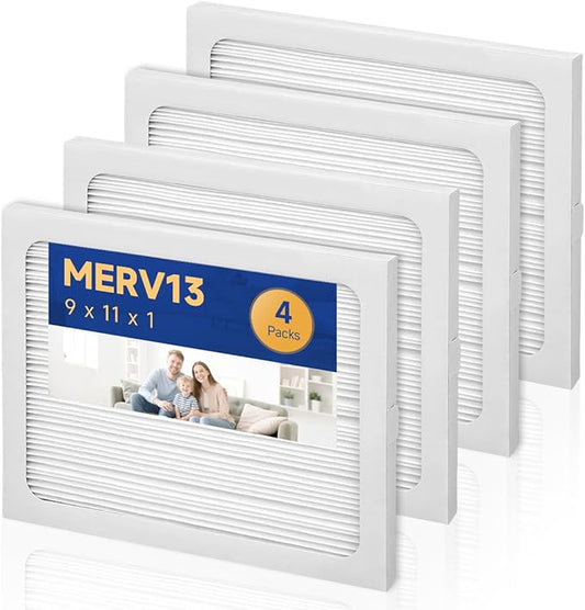 9 x 11 x 1 Dehumidifier Filter MERV 13 Compatible with Santa Fe Compact2, Compact70, Ultra70 Dehumidifier, UA 65H, # 4029748 Dehumidifiers Replacement Parts (4-Pack)