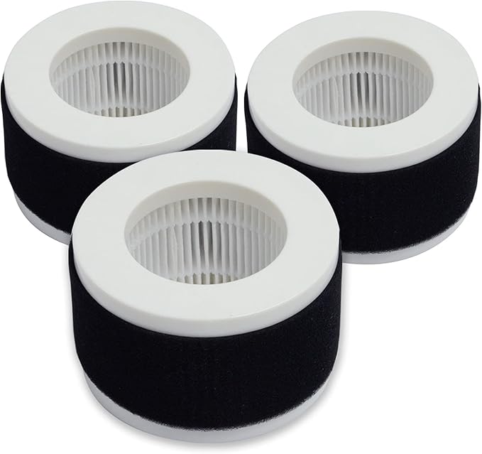 PUREBURG Replacement HEPA Filters Compatible with Pro Breeze Mini Air Purifier PB-P02, Part Number PB-P02F, 2-IN-1 High efficiency,3-Pack