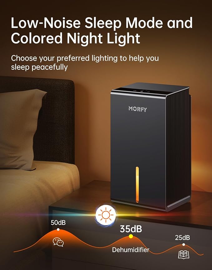 MORFY Dehumidifier, Small Dehumidifier for Bedroom Bathroom RV with Auto Shut Off, Compact Quiet Dehumidifiers for Room Home Closet Laundry Room