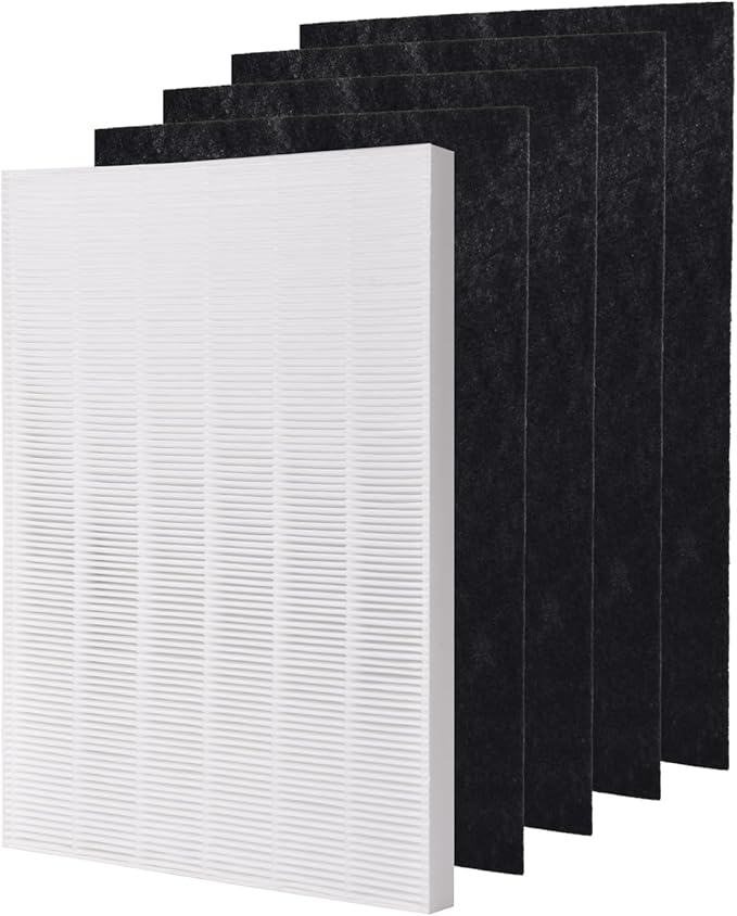 115115 Replacement Filters A Size 21, Compatible for Winix PlasmaWave 5300-2, C535, 6300, 5300, 6300-2, P300, AM90, 9000, 5000, 5000B, C909, 9800, 1 True HEPA Filter + 4 Carbon Pre-Filters