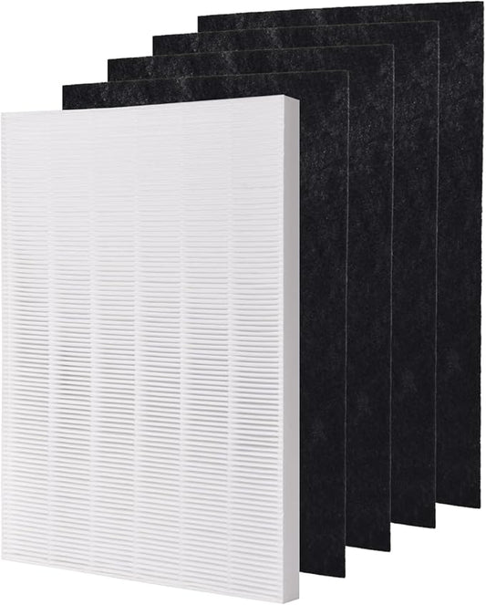 115115 Replacement Filters A Size 21, Compatible for Winix PlasmaWave 5300-2, C535, 6300, 5300, 6300-2, P300, AM90, 9000, 5000, 5000B, C909, 9800, 1 True HEPA Filter + 4 Carbon Pre-Filters