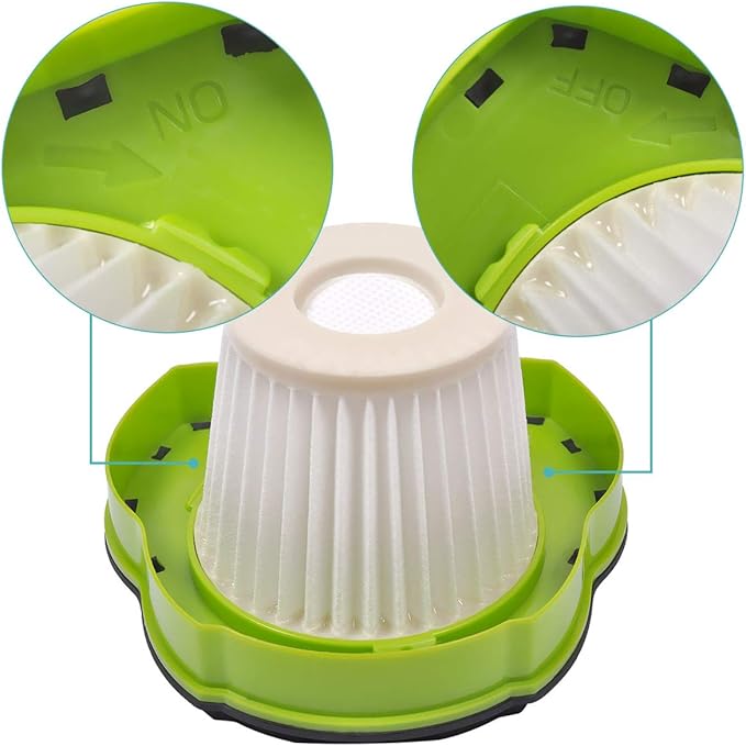 KEEPOW Pet Hair Eraser Vacuum Filter Replacement Fit for Bissell 1782 Pet Hair Eraser Cordless Hand and Car Vacuum, Replace Part# 1608653/1608654, 2 Pack