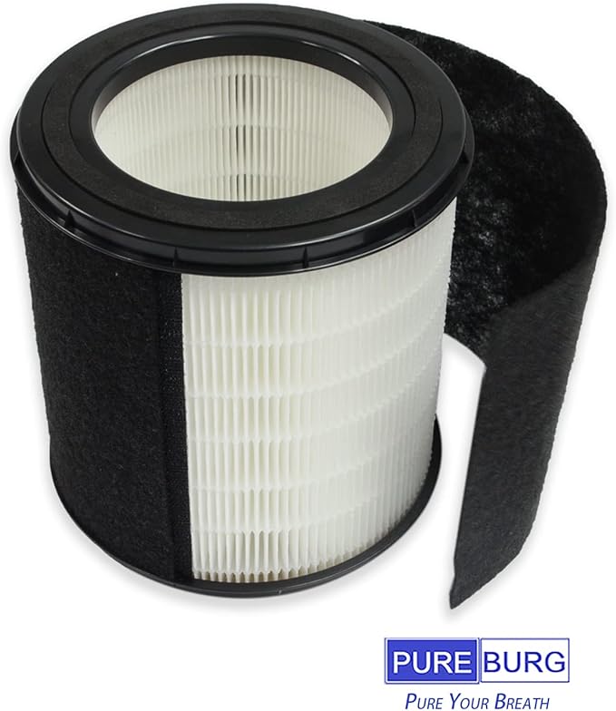 PUREBURG FLT4700 Replacement Filter Set Compatible with GermGuardian AC4700 AC4700BDLX AC4711W AC4625 AC4625WDLX Air Purifiers, FLT47CB4 Filter M,H13 HEPA