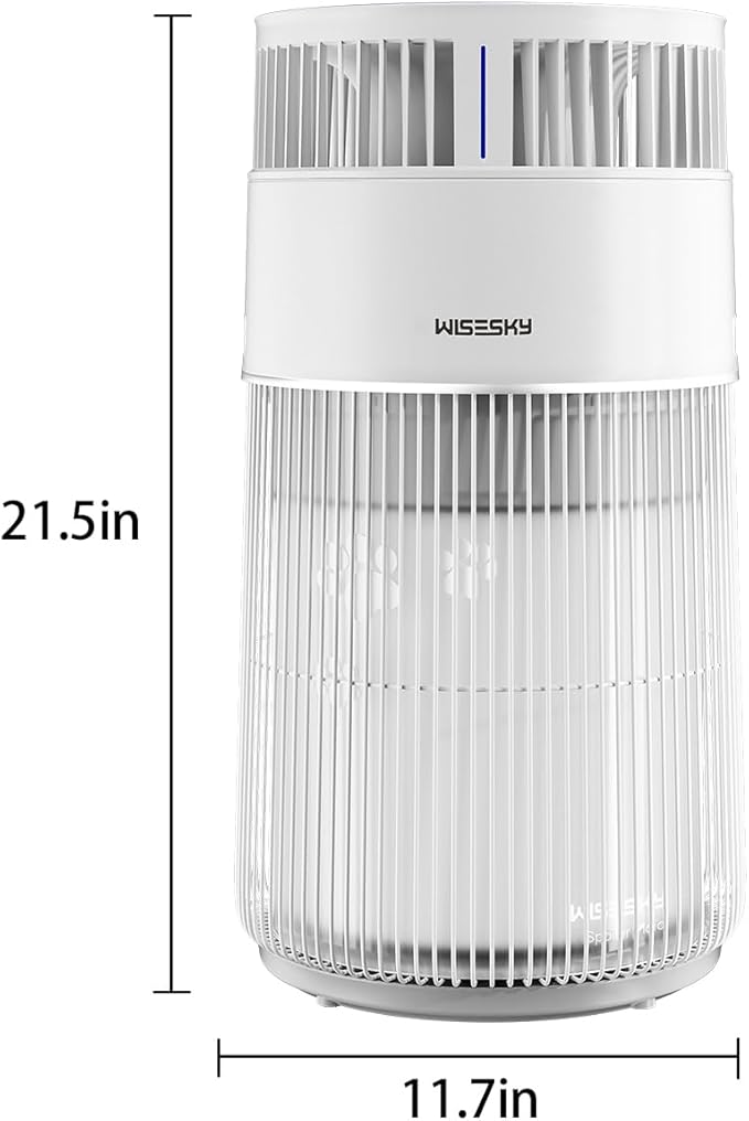 Pet Air Purifier, 3-in-1 HEPA Filter for Cat Hair Dander Odor Dust, for Home Large Room, Up to 1644 ft², Smart App Control, 360° Air Intake, W-Cat, White