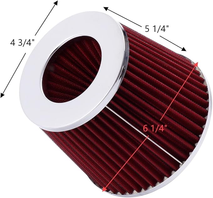4"Universal Clamp-on Air Intake Filter - Washable, High-flow，Lower intake air temperature, Inlet Cold Air Cone Replacement
