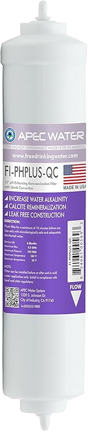 APEC Water Systems 10" High Purity PH+ Calcium Carbonate Alkaline Filters (1/4 Inch)