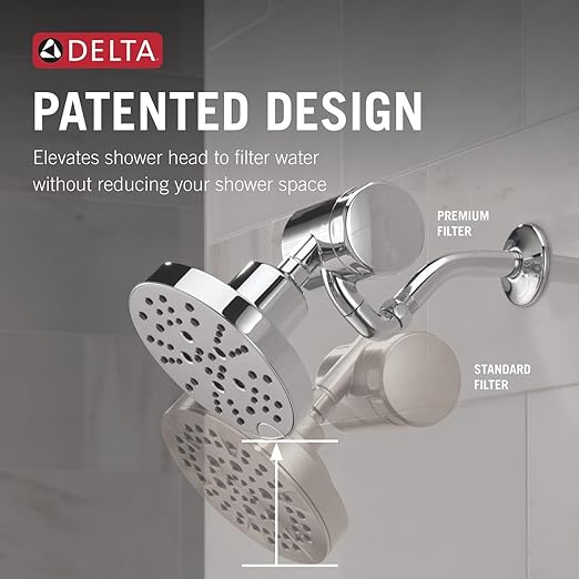 Delta Faucet Clarifi Premium Shower Filter Attachment Chrome with Additional Filter Cartridge