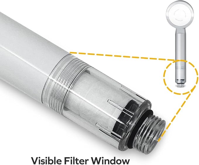 Visible Filtered Shower Head LITE Sediment Filter with High Pressure NSF Certified Korea| Filtration System, Removes Rust | - Good for Dry skin & Hair, Travel, RV, Bathroom - Easy Install