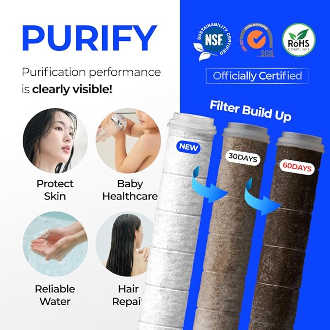 BODYLUV - Puresome Shower Head (Ver.1), Strong Water Pressure Water Saving Vitamin Filter For Bathroom (Handheld Shower Head ONLY, Vita Milk Filter NOT INCLUDED)