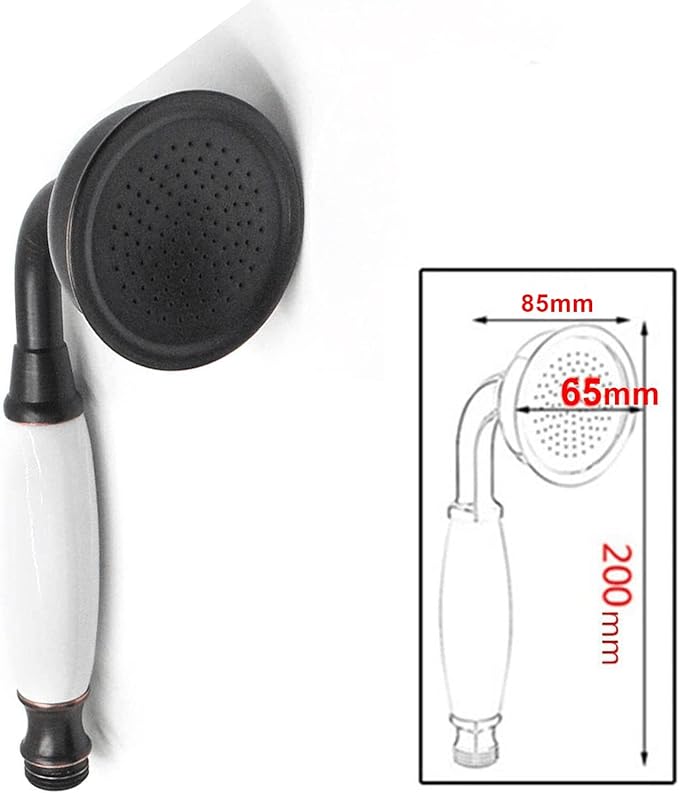 Oil Rubbed Bronze Vintage Telephone Handheld Shower Spray Ceramic Handle with 59inch Flexible Hose, Antique Brass Shower Head Clawfoot Tub Showerhead Replacement, No Wand Holder