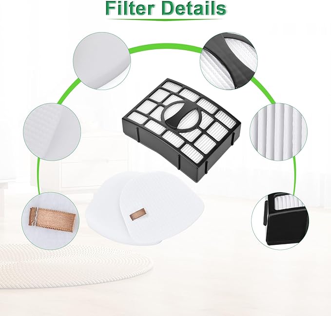 1+2 Pack Filter Replacement for Shark UV730 ZU561 UV725 CU530 UV650 ZU560 ZU562 ZU572 ZD201 ZD400 Navigator Rotator Lift-Away Upright Vacuum, Part XFFK560 & XHEPA560, XFFKZD400 & XHFZD400