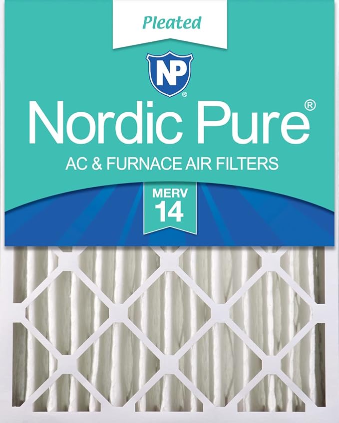 Nordic Pure 20x20x4 (19_1/2 x 19_1/2 x 3_5/8) Pleated MERV 14 Air Filter 1 Pack