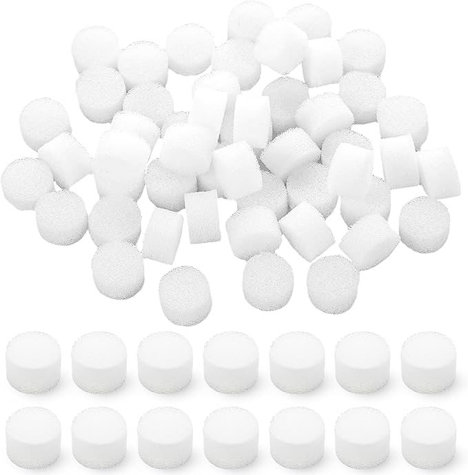 100 PCS Replacement Air Filter Sponge Nebulizer Filters Replacement Round Sponge Air Filter Replacements for Compressor System Accessories White