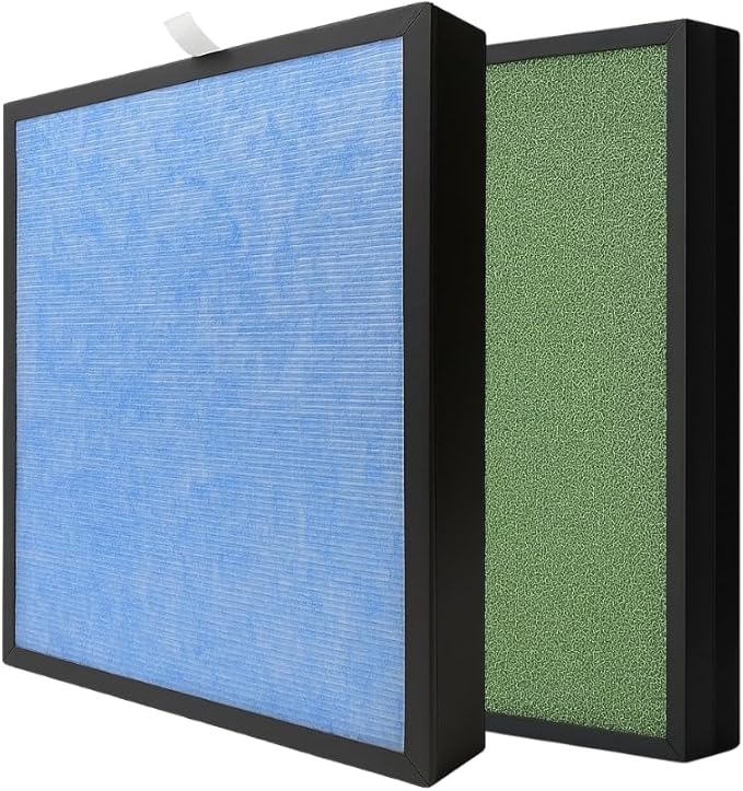 Nispira 4-in-1 True HEPA Activated Carbon Replacement Filter Compatible with HSP002 Smart 2.0 Air Purifier, 2 Packs