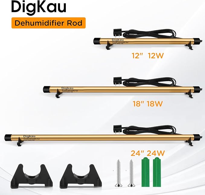 Gun Safe Dehumidifier Rod - High Power, Easy Installation Plug-in Dehumidifier, Superior Moisture, Keep Dry for Gun Safes,Cabinets, Closets (12in)