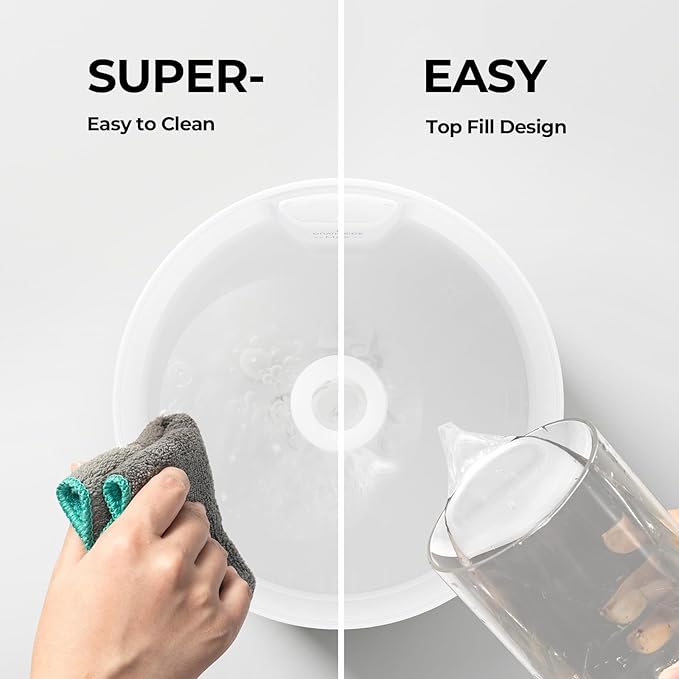 Homvana Small Humidifiers for Bedroom - 2 Packs 1.8L Cool Mist Top Fill Humidifier for Baby Nursery, Essential Oil Diffuser, 3 in 1 for Home Plants Offices and Grow Tents, 7 Color Lights, Ultrasonic