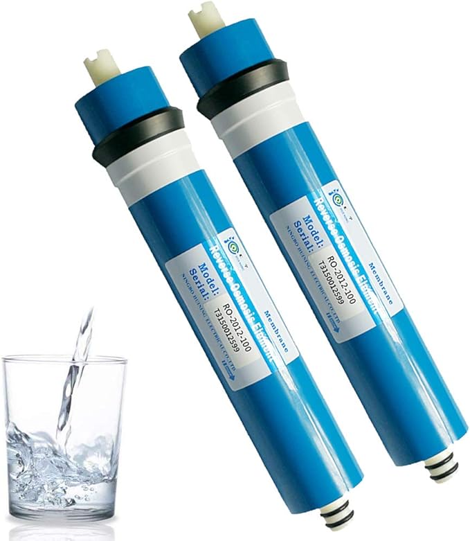 HUINING Reverse Osmosis Membrane Residential RO Membrane Water Filter Cartrige Replacement for Home Drinking Water Filtration System Household (2PCS 100GPD membrane)