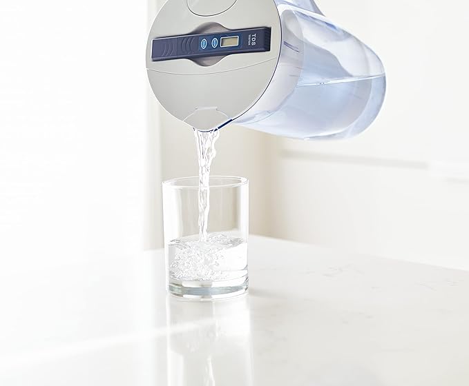 ZeroWater 10-Cup Round 5-Stage Water Filter Pitcher Dispenser with 5-Stage 0 TDS Zero Water Filter – IAPMO Certified to Reduce Metals, Chlorine, Lead, Chromium, and Forever Chemicals PFOA/PFOS