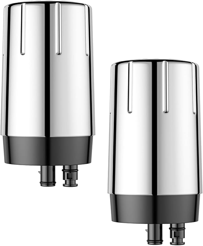2 Pack Faucet Filter Replacement for Brita® Faucet Filter 36311 On Tap Water Filtration System Compatible with Brita® Replacement Filters 36313, FR-200, FF-100, Chrome