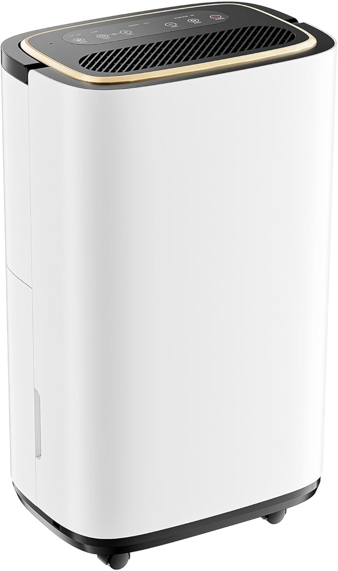 Sweetcrispy 4,500 Sq. Ft. Dehumidifier for Basement, 50 Pints Dehumidifiers for Home with Drain Hose, 1.58 Gallon Water Tank Portable Quiet Moisture Remover, Ideal for Whole House, Bedroom & Bathroom