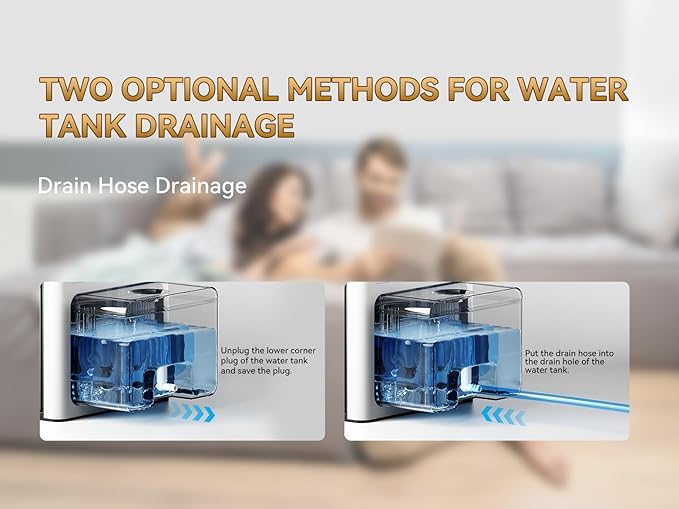 95oz Home Dehumidifier, (950 sq.ft) Quiet dehumidifier for Bedroom Bathroom with Drain Hose, with Air Reusable Filter Indoor deshumidificador for Basement RV Closet