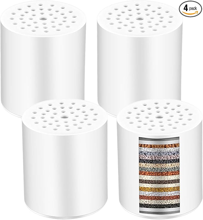MZY LLC 4 Pack 22 Stage Shower Filter Replacement, Universal Shower Filter Removes Heavy Metals, Compatible with Similar Designs
