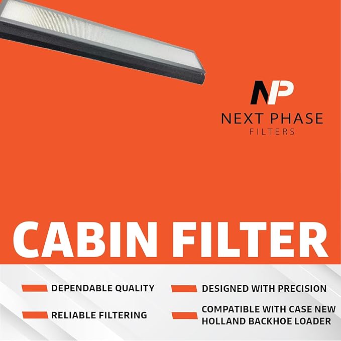 Cabin Filter - Pack of 1 - Compatible with Case New Holland Backhoe Loaders Super Series, Case Combines Axial-Flow & Foragers - Cabin Air Filter Replacement for O.E. 360260A2; Baldwin PA5668; WP10005