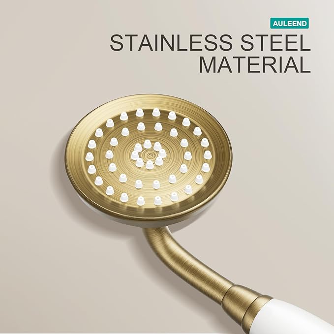 Shower Slide Bar Handheld Shower Head with Hose, shower slide bar,adjustable height shower head (C-retro, Brushed Gold)