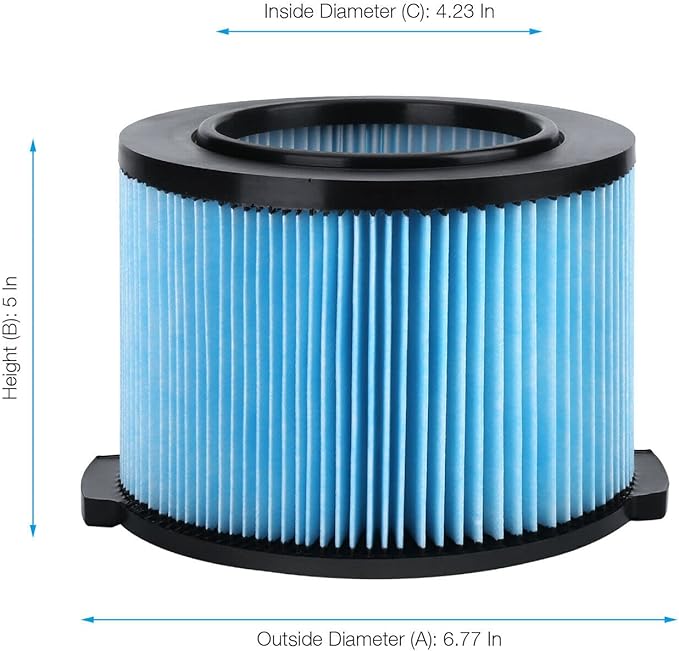 VF3500 Replacement Filter for Shop Vacuum 3-4.5 Gallon Wet Dry Vacuums, 3-Layer Filters for Ridgid WD4050, WD3050, WD4080, WD4522, 4000RV, 4500RV 2 Pack
