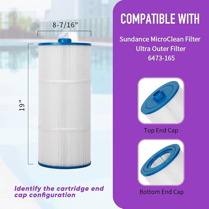 ZOTEE Spa Filter Replacement for Sundance Microclean Ultra Outer Filter 6473-165,Darlly 80803, Fit Inner Filter 6473-164, Series 880, Hot Springs Spa Filters, 80 Sq.Ft, 1 Pack