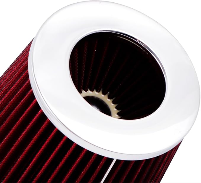3"Universal Clamp-on Air Intake Filter - Washable, High-flow，Lower intake air temperature, Inlet Cold Air Cone Replacement
