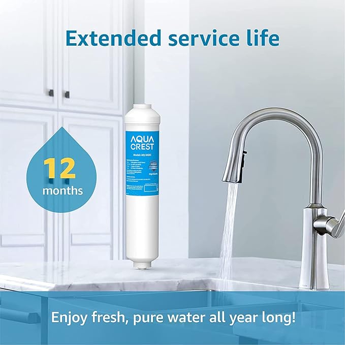 AQUA CREST 5KDC Under Sink Water Filtration System, Direct Connect Under Sink Water Filter, Reduces PFAS, PFOA/PFOS, Chlorine, NSF/ANSI Tested 5K Gallons Ultra High Capacity