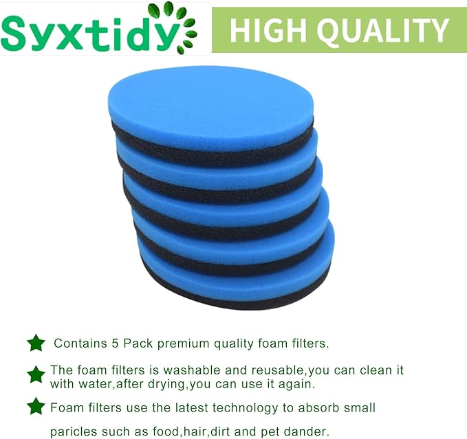 Filter Replacement for BISSELL Febreze Style 1214 Cleanview & PowerGlide Pet,Part 12141, 5 Pack, Blue Foam With Fragrance