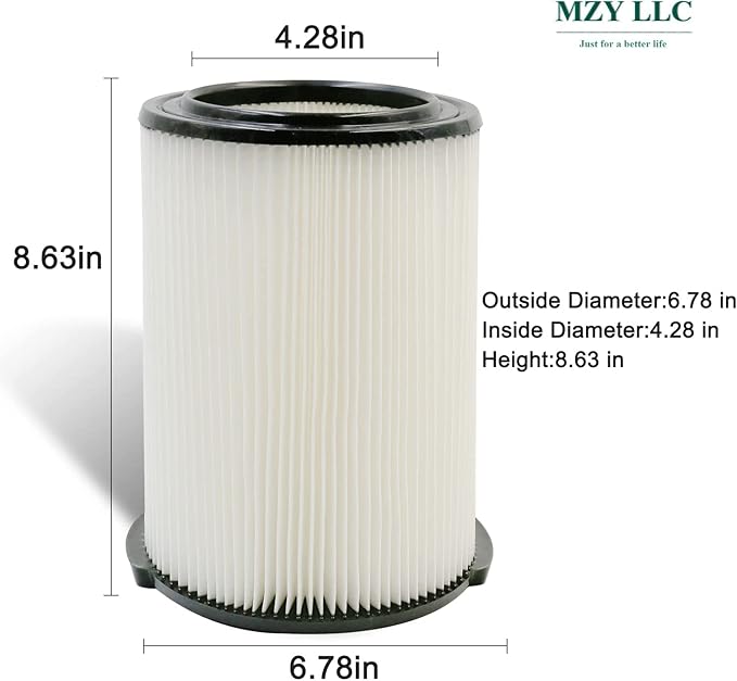 2 Pack VF4000 Filter Replacement for Ridgid for Shop Vac Wet Dry Vacuums 5-20 Gallon 72947 & for Husky 6-9 Gallon Vacuum Cleaners RV2400A RV2600B WD5500 WD0671