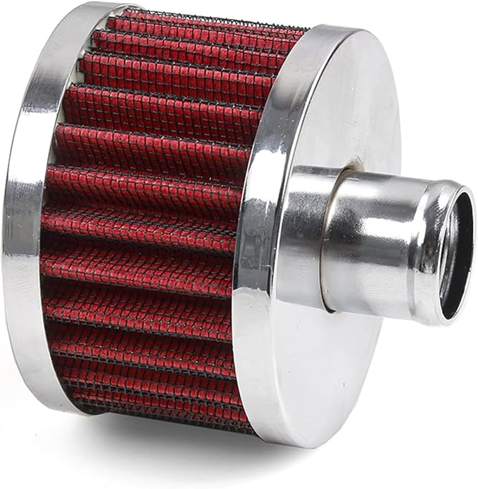 MUGE RACING 23mm Car Air Filter Universal Cold Air Intake Filter High Flow Vent Valve Cover Breather Filter (Red)