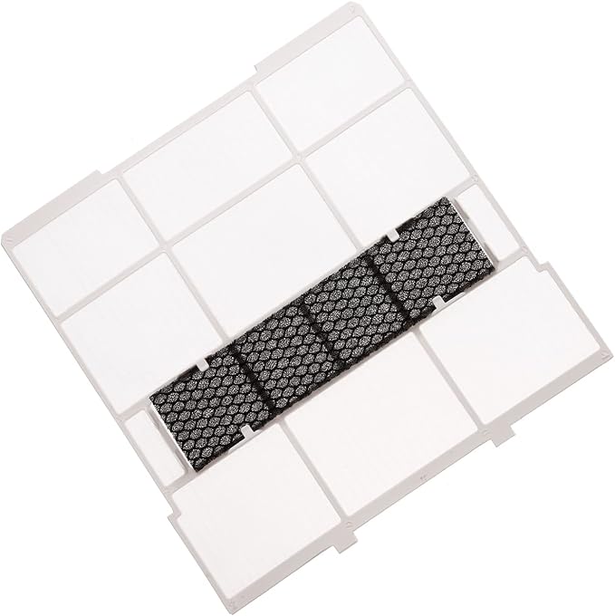 PATIKIL 10.63" x 10.43" x 0.28" Air Conditioner Air Filter, Plastic Air Filtering Screen Replacement with Air Filter Foam for HVAC, White Black