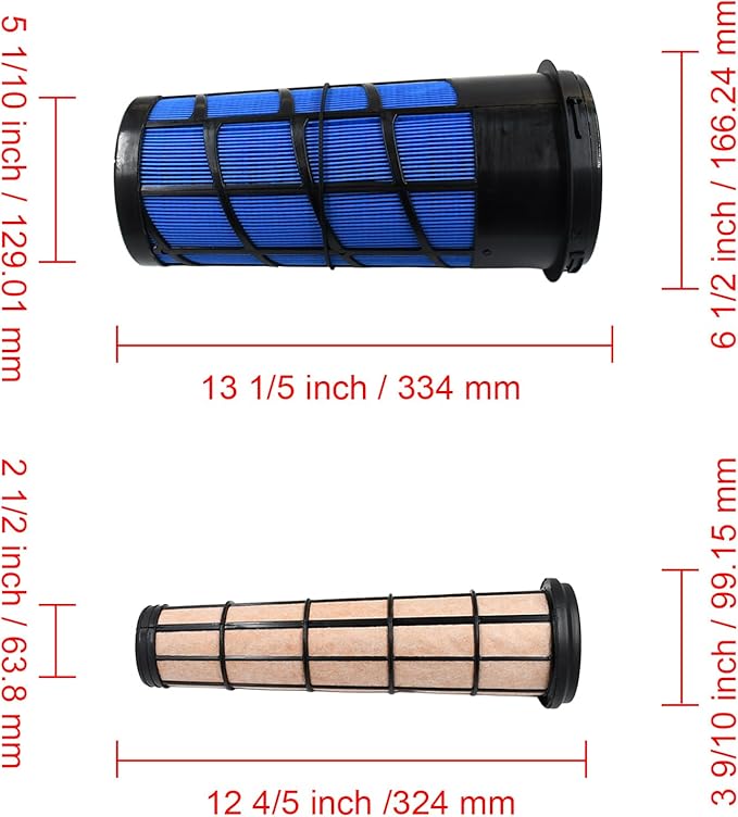 RE282287 RE282286 Inner Outer Air Filter Kit Compatible with John Deere Loader 318D 319D 320D 323D Tractor 5045D 5045E 5050E 5055E 5060E 5065E 5075E 5075EF