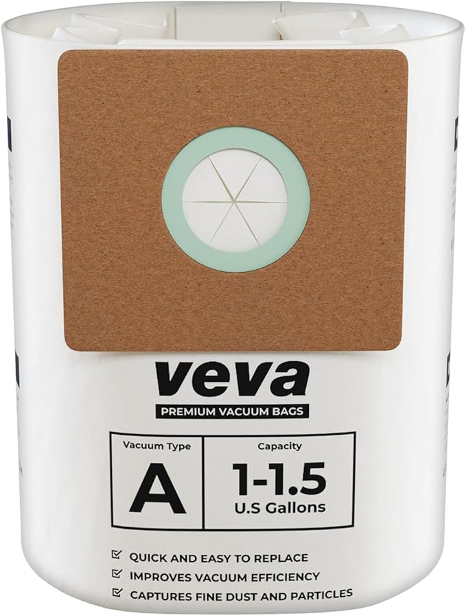 1-1.5 Gallon Filter Bags for Shop Vac Vacuum - 30 Pack - Type A 90667, Compatible with ShopVac Vacuum and 1 Gallon Micro Vacs