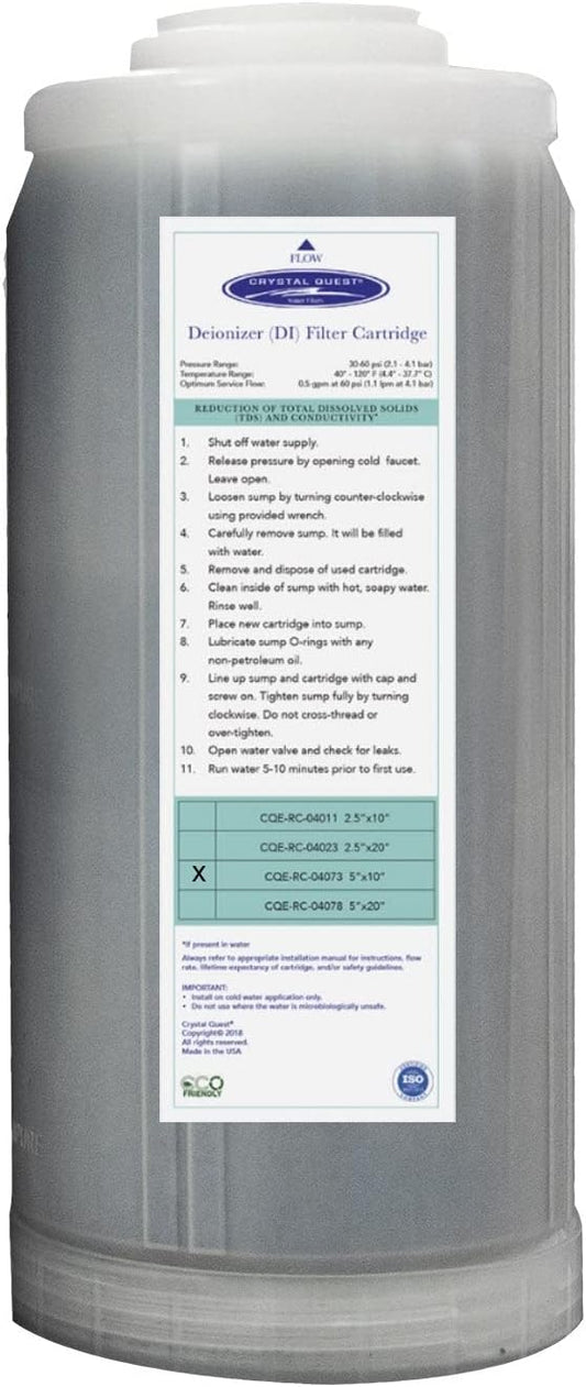 Ultra High Purity DI Resin Cartridge | 4-5/8" x 9-3/4" | Crystal Quest