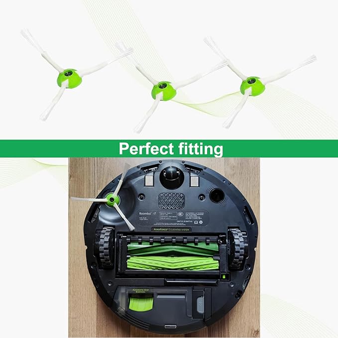 Fuyoda Replacement Parts for irobot Roomba i,e&j Series,i3 i3+ i4 i6 i6+ i7 i7+ i8 i8+ E5 E6 E7 Vacuum Cleaner,Replenishment kits Accessories 1 Set Rubber Brushes,4 HEPA Filters,4 Side Brushes