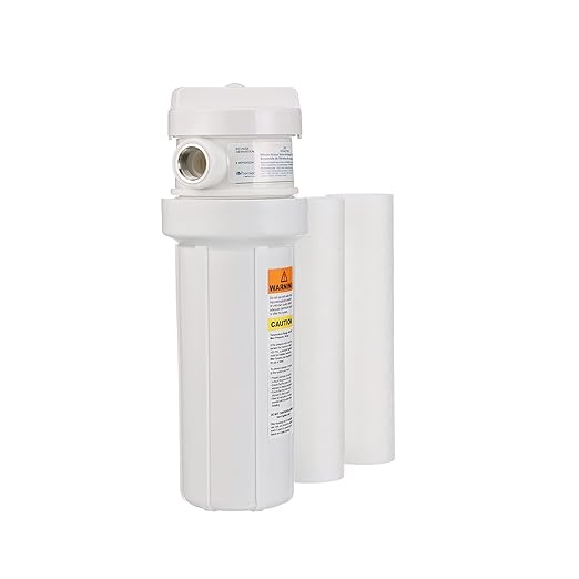 Watts Premier White Whole House Water Filtration Kit with Built-in Bypass Valve, Filter Housing, Three 50-Micron Sediment Filters, Mounting Bracket, Wrench