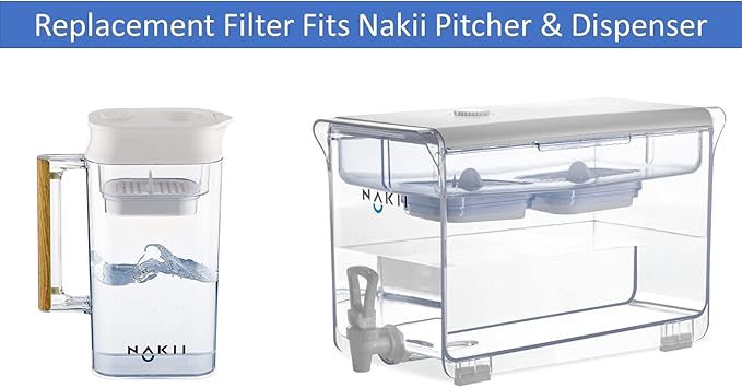 Nakii Water Pitcher Replacement Filter for NFP-100, 3 Count